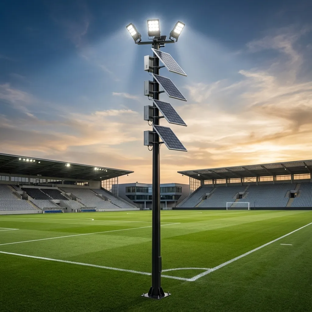 Weatherproof Solar Lighting Pole for Outdoor Football Fields