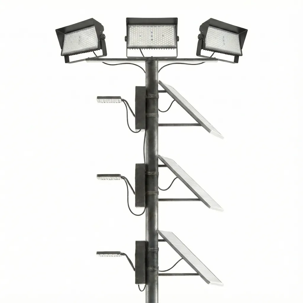 Optimized Solar Lighting Pole for Enhanced Stadium Illumination