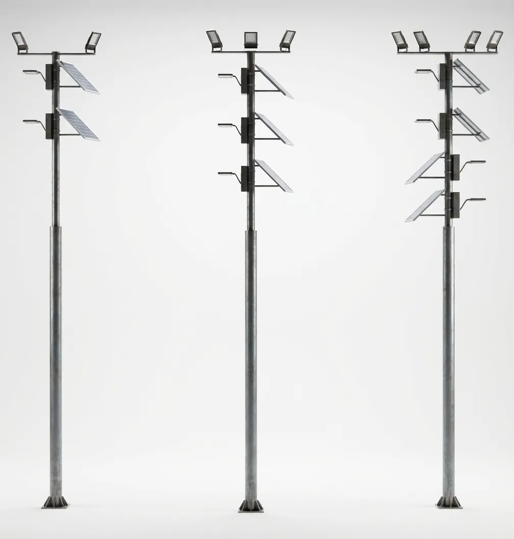 Adjustable Lighting Pole for Efficient Solar Stadium Lighting