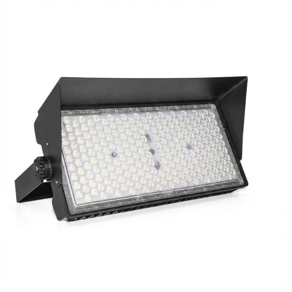 Solar LED flood lighting system side view for football stadium lighting 02