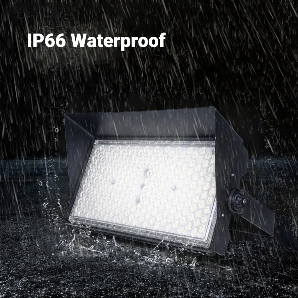 Solar LED flood lighting system side view for football stadium lighting 05