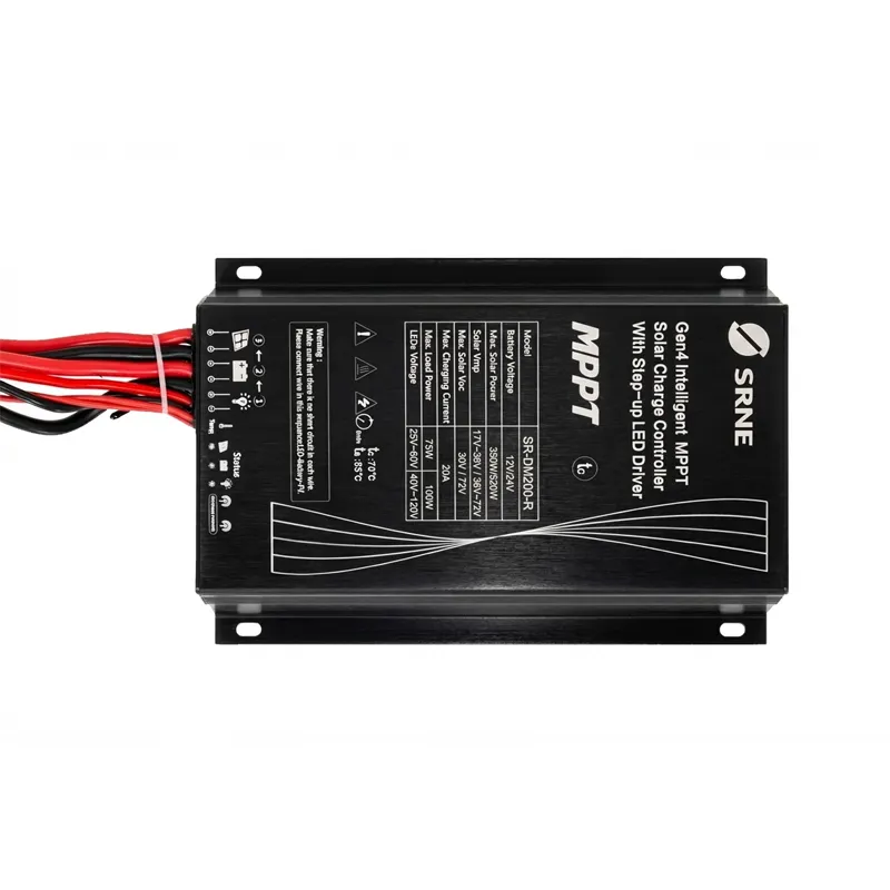 Vue de dessus du boîtier intelligent MPPT contrôleur d’éclairage solaire pour l’éclairage solaire